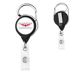CARABINER BADGE REEL WITH BELT CLIP