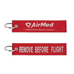 REMOVE BEFORE FLIGHT KEYCHAIN TAG